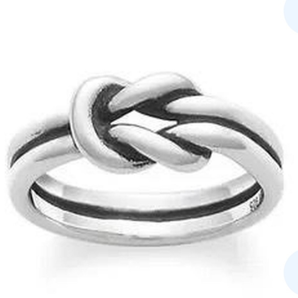 Elegant Silver Lovers Knot Ring